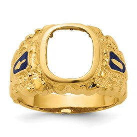 14k-ibgoodman-mens-nugget-texture-blue-lodge-masonic-ring-mounting-SolomonJeweler-Wichita-KS-CustomJewelry