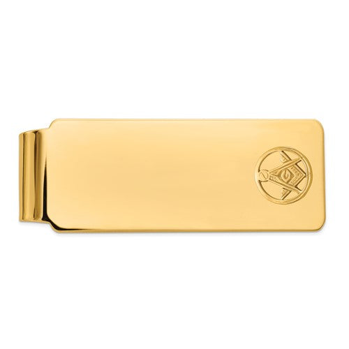 14k-mens-polished-and-beaded-masonic-circle-medium-money-clip-SolomonJeweler-Wichita-KS-CustomJewelry