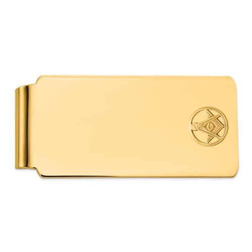 14k-mens-polished-and-beaded-masonic-circle-large-money-clip-SolomonJeweler-Wichita-KS-CustomJewelry
