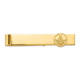 14k-mens-polished-and-beaded-masonic-circle-large-tie-bar-SolomonJeweler-Wichita-KS-CustomJewelry