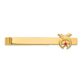 14k-mens-polished-textured-w-red-enamel-masonic-shriner-small-tie-bar-SolomonJeweler-Wichita-KS-CustomJewelry