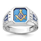14kw-ibgoodman-mens-textured-blue-lodge-masonic-ring-mounting-SolomonJeweler-Wichita-KS-CustomJewelry