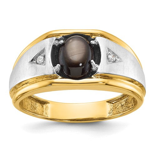 14ktt-ibgoodman-mens-polished-satin-gemstone-dia-ring-mtg-SolomonJeweler-Wichita-KS-CustomJewelry