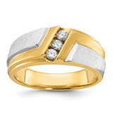 14ktt-ibgoodman-mens-polished-satin-grooved-3-stone-ring-mounting-SolomonJeweler-Wichita-KS-CustomJewelry