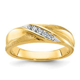 14k white gold men's polished satin diamond ring with AA diamonds, featuring a sleek design and fine craftsmanship.
