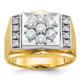 14k-two-tone-ibgoodman-mens-polished-and-satin-cluster-ring-mounting-SolomonJeweler-Wichita-KS-CustomJewelry