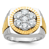 14ktt-ibgoodman-mens-polished-satin-d-c-round-cluster-ring-mtg-SolomonJeweler-Wichita-KS-CustomJewelry