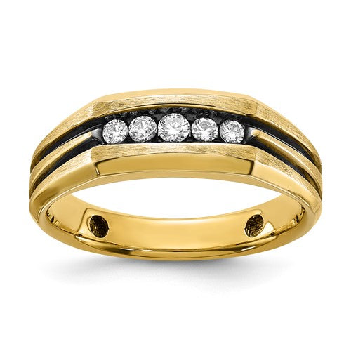 14k-ibgoodman-mens-polished-satin-grooved-5-stone-ring-mounting-SolomonJeweler-Wichita-KS-CustomJewelry