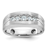 14kw-ibgoodman-mens-polished-brushed-5-stone-diamond-ring-SolomonJeweler-Wichita-KS-CustomJewelry