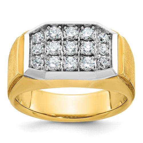 14k-ibgoodman-mens-polished-and-satin-cluster-ring-mounting-SolomonJeweler-Wichita-KS-CustomJewelry