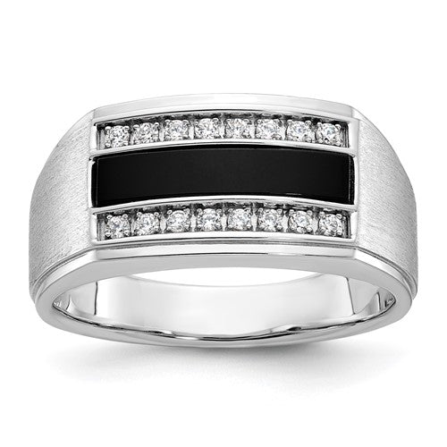14k-white-gold-ibgoodman-mens-polished-and-satin-gemstone-ring-mtg-SolomonJeweler-Wichita-KS-CustomJewelry