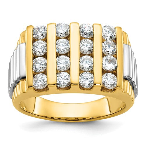 14k-two-tone-ibgoodman-mens-polished-textured-4-row-ring-mounting-SolomonJeweler-Wichita-KS-CustomJewelry