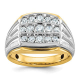 14k-two-tone-ibgoodman-mens-polish-satin-grooved-3-row-ring-mtg-SolomonJeweler-Wichita-KS-CustomJewelry