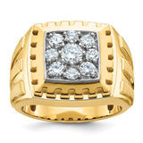 14ktt-ibgoodman-mens-polish-satin-grooved-cluster-ring-mounting-SolomonJeweler-Wichita-KS-CustomJewelry