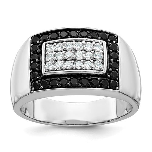 14k-white-gold-ibgoodman-mens-polished-rectangular-cluster-ring-mtg-SolomonJeweler-Wichita-KS-CustomJewelry