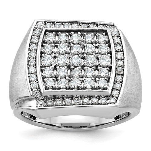 14k-white-gold-ibgoodman-mens-polished-satin-cluster-ring-mounting-SolomonJeweler-Wichita-KS-CustomJewelry