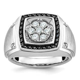 14k-white-gold-ibgoodman-mens-polished-satin-halo-cluster-ring-mtg-SolomonJeweler-Wichita-KS-CustomJewelry