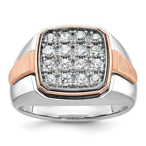 14k-white-rose-gold-ibgoodman-mens-polished-satin-cluster-ring-mtg-SolomonJeweler-Wichita-KS-CustomJewelry