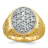 14ktt-ibgoodman-mens-polished-textured-oval-cluster-ring-mounting-SolomonJeweler-Wichita-KS-CustomJewelry