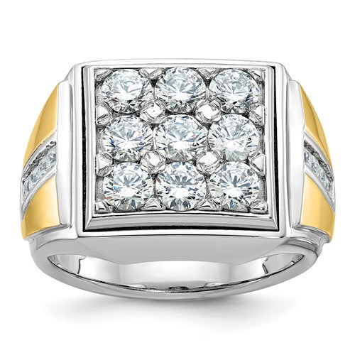 14k-two-tone-ibgoodman-mens-polished-square-cluster-ring-mounting-SolomonJeweler-Wichita-KS-CustomJewelry