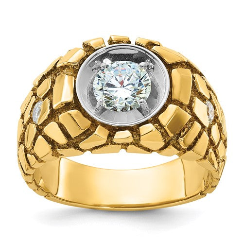 14k-two-tone-ibgoodman-mens-diamond-nugget-ring-mounting-SolomonJeweler-Wichita-KS-CustomJewelry