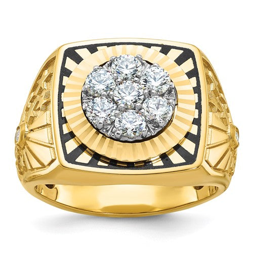 14ktt-ibgoodman-mens-textured-d-c-stars-and-stripes-cluster-ring-mtg-SolomonJeweler-Wichita-KS-CustomJewelry