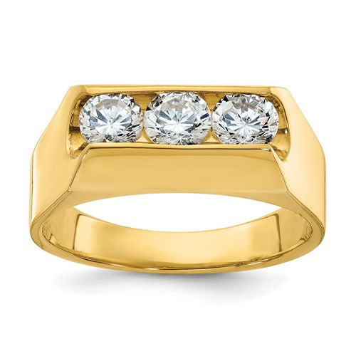 14k-ibgoodman-mens-polished-3-stone-diamond-ring-SolomonJeweler-Wichita-KS-CustomJewelry