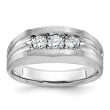 14kw-ibgoodman-mens-polished-satin-grooved-3-stone-diamond-ring-SolomonJeweler-Wichita-KS-CustomJewelry