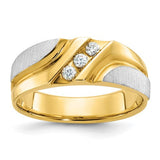 14ktt-ibgoodman-mens-polished-satin-grooved-3-stone-aa-dia-ring-SolomonJeweler-Wichita-KS-CustomJewelry