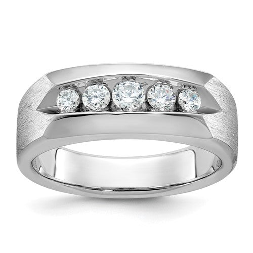 14k-white-gold-ibgoodman-mens-polished-satin-5-stone-ring-mounting-SolomonJeweler-Wichita-KS-CustomJewelry