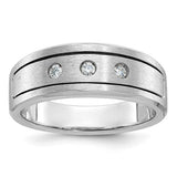 14k white gold men's diamond ring with polished, satin, and antiqued finishes, featuring a detailed design from Solomon Jewelers.