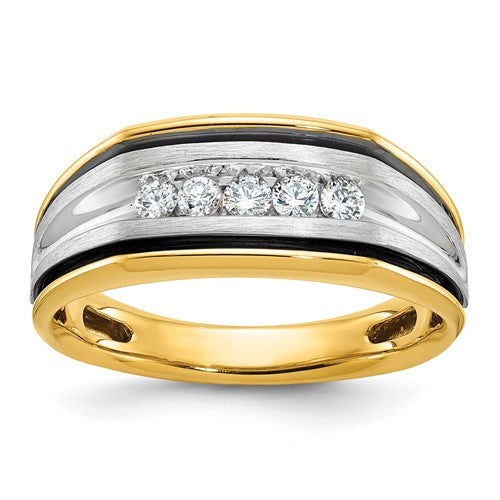 14k-two-tone-ibgoodman-mens-polished-satin-grooved-ring-mounting-SolomonJeweler-Wichita-KS-CustomJewelry