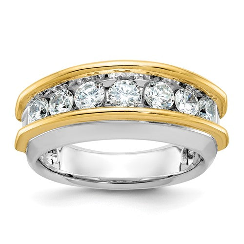 14k-two-tone-ibgoodman-mens-polished-7-stone-ring-mounting-SolomonJeweler-Wichita-KS-CustomJewelry