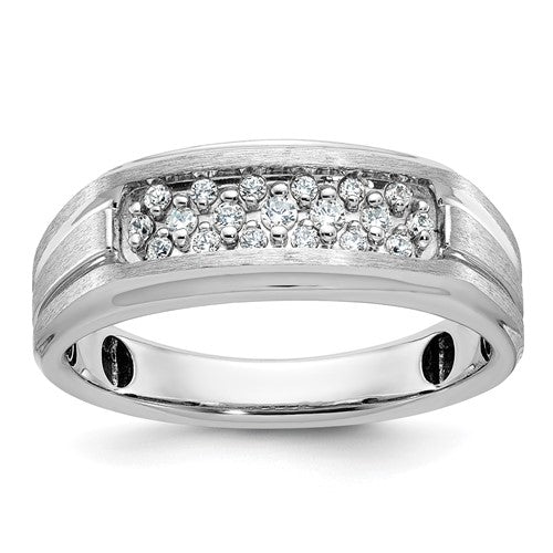 14kw-ibgoodman-mens-polished-satin-grooved-diamond-ring-SolomonJeweler-Wichita-KS-CustomJewelry
