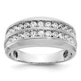 14kw-ibgoodman-mens-polished-satin-grooved-2-row-diamond-ring-SolomonJeweler-Wichita-KS-CustomJewelry