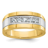 14ktt-ibgoodman-mens-polished-satin-5-stone-diamond-ring-SolomonJeweler-Wichita-KS-CustomJewelry