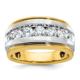 14k-ibgoodman-mens-polished-satin-and-grooved-7-stone-ring-mtg-SolomonJeweler-Wichita-KS-CustomJewelry
