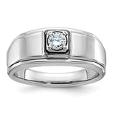 14k white gold men's diamond ring by Solomon Jewelers, featuring a complete band design with sparkling diamonds.