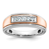 IBGoodman 14k Two-tone Men's Polished 5-Stone 1/4 Carat A Quality Diamond Ring