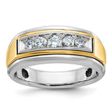 14k-two-tone-ibgoodman-mens-polished-5-stone-ring-mounting-SolomonJeweler-Wichita-KS-CustomJewelry