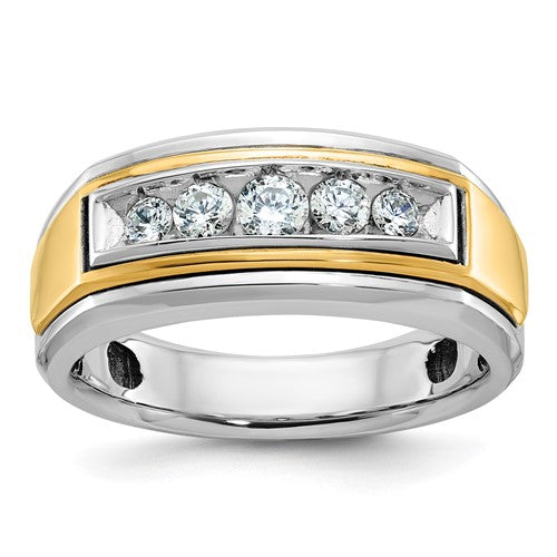 14k-two-tone-ibgoodman-mens-polished-5-stone-ring-mounting-SolomonJeweler-Wichita-KS-CustomJewelry