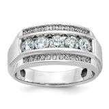 14k-white-gold-ibgoodman-mens-polished-satin-3-row-diamond-ring-SolomonJeweler-Wichita-KS-CustomJewelry