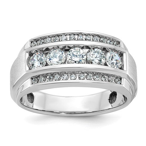 14k-white-gold-ibgoodman-mens-polished-satin-3-row-diamond-ring-SolomonJeweler-Wichita-KS-CustomJewelry