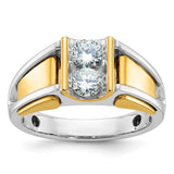 14k two-tone men's diamond ring from Solomon Jewelers featuring a stylish design and sparkling diamonds.