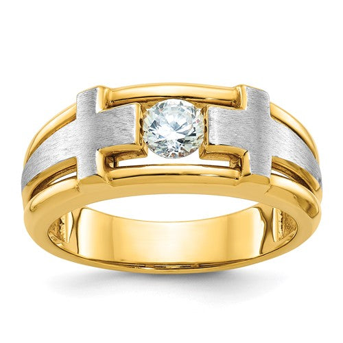 14k-two-tone-ibgoodman-mens-polished-satin-cut-out-cross-ring-mtg-SolomonJeweler-Wichita-KS-CustomJewelry