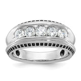 Solomon Jewelers 14k black and polished men's diamond ring with five-stone design, elegant jewelry that showcases craftsmanship.