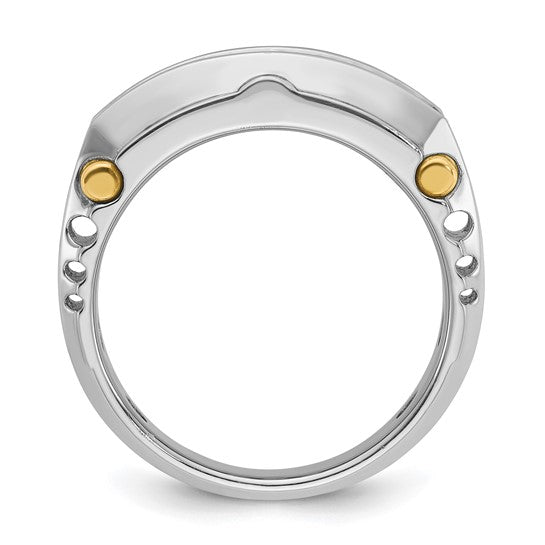14 Karat Two-tone Men's 5-Stone 1 Carat Diamond Ring