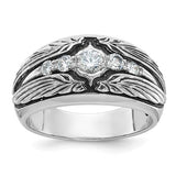 14kw-w-blk-rh-ibgoodman-mens-textured-5-stone-diamond-ring-SolomonJeweler-Wichita-KS-CustomJewelry