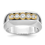 14ktt-ibgoodman-mens-polished-graduated-5-stone-diamond-ring-SolomonJeweler-Wichita-KS-CustomJewelry