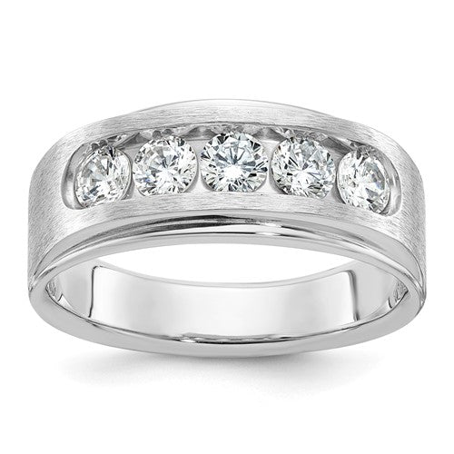 ibgoodman-14k-polished-and-brushed-five-stone-mens-band-mounting-SolomonJeweler-Wichita-KS-CustomJewelry